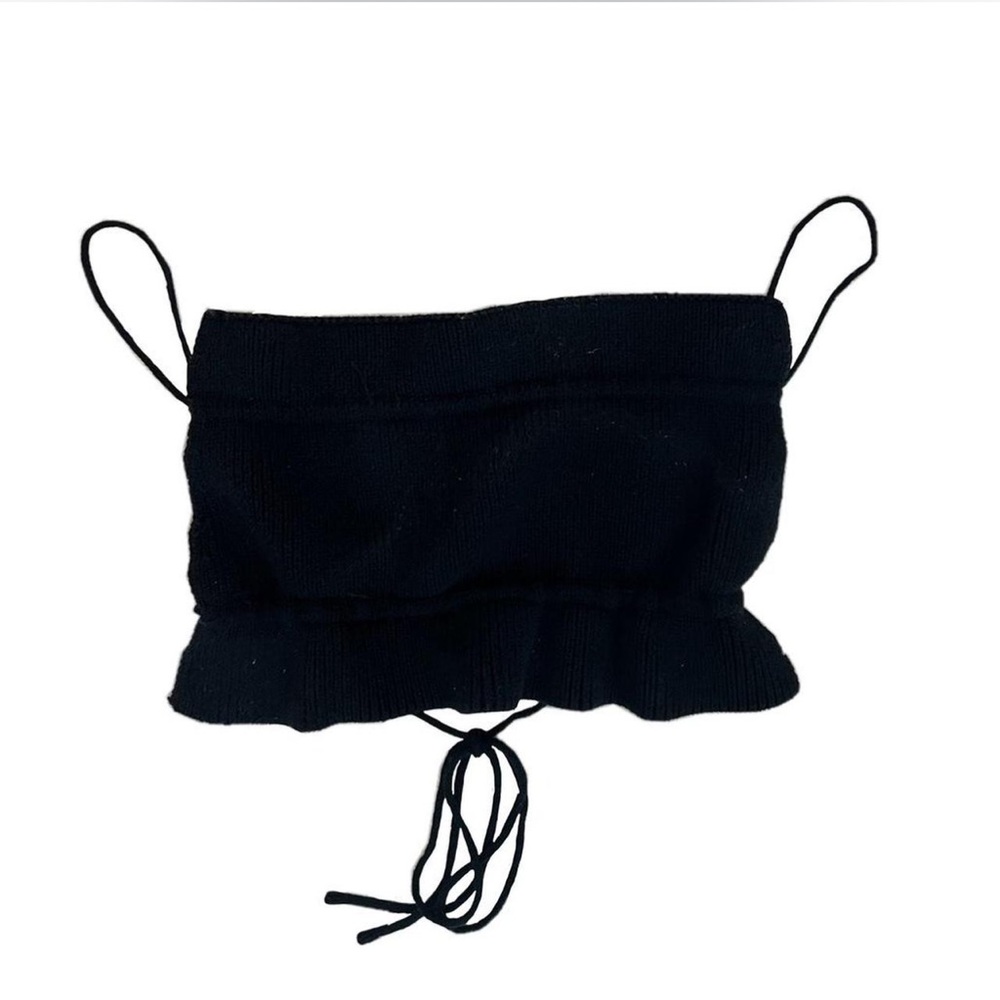 Black Open Back Crop Top